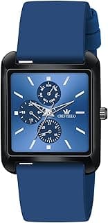 CRESTELLO Silicone Strap Analog Wrist Watch for Men (Brown/Green/Blue/Black Dial) | CR-G032SLC