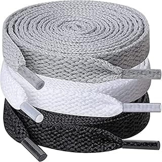 DMG TECH DMG Shoelaces, 3 Pair Flat Shoe Laces, Wide Shoelaces for Athletic Running Sneakers Shoes Boot Strings