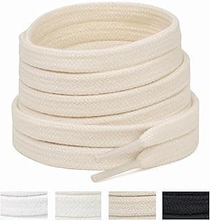 Handshop 100% Cotton Flat Shoelaces 5/16" - 3 Colors in 40"-63" Shoe Laces