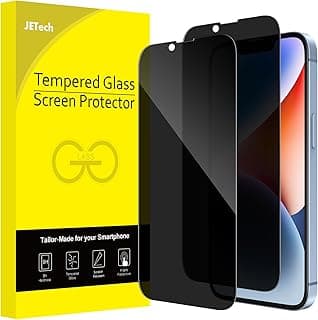JETech Privacy Full Coverage Screen Protector for iPhone 17e (2026) / iPhone 16e / iPhone 14, Anti-Spy Tempered Glass Film, Edge to Edge Protection Case-Friendly, 6.1-Inch Display, 2-Pack