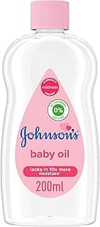 Johnson's Baby Oil, Locks in 10x More Moisture, Dye & Paraben Free, Clinically Proven Mildness, 200ml