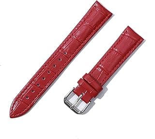 Genuine leather watch strap, equipped with stainless steel metal buckle 20mm, suitable for both men and women