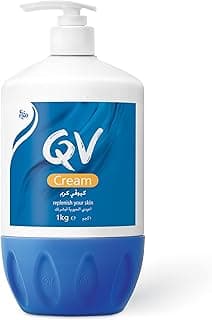 QV Cream 1Kg Pump. With Glycerin - Rich, Protective Moisturiser for dry to very dry, Sensitive Skin - Fragrance-Free, Non-Comedogenic, 24 H moisturisation.