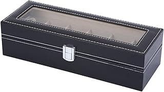 SIXRUN Sixrun 6 Grids Watch Box, Saat Kutusu 6 Leather Watch Storage Case, Saat Kutusu 6 With Liner, Organize Timepieces, Ideal For Men And Women