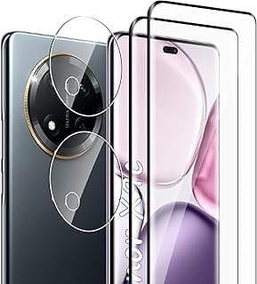 [2+2 Pack] Tempered Glass Screen Protector compatible with HONOR X9c and Camera, No Bubbles, 9H Hardness, Anti-Scratch, 3D Curved, HD Screen Protector for HONOR X9c