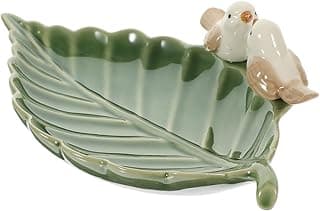 NALACAL NALACAL Decorative Tray Leaf Trinket Dish Ceramic Ring Dish Holder Bird Jewelry Dish Vintage Trinket Tray Key Coin Holder Candy Bowl Boho Aesthetic Room Decor for Bracelets Earrings Rings, RV1437