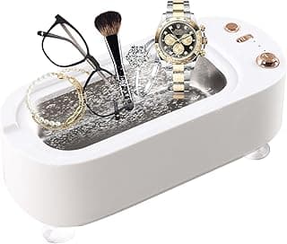 KASTWAVE Professional 48KHz Ultrasonic Jewelry Cleaner with Digital Timer, 13oz 304 Stainless Steel Tank – for Jewelry, Dentures, Eyeglasses, Rings, Coins & Watch Straps