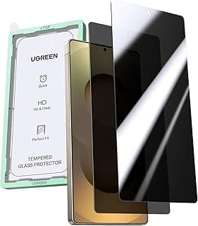 UGREEN S25 Ultra Screen Protector Privacy 100% Privacy Protection Ultimate Drop Defense Easy to Install Anti Spy 9H Tempered Glass Screen Protector Only Compatible with Galaxy S25 Ultra (2 Pack)