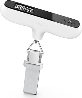 Ultrean Ultrean Digital Luggage Scale, 50kg/110lb Portable Hanging Baggage Scale with Backlit LCD, 3 Units (kg/lb/oz), Hold & Tare Function for Travel, Fishing, Shipping, Battery Included