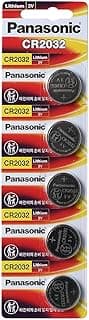 PANASONIC BATTERIES CR2032 LITHIUM BATTERY, 3V, COIN CELL (5 pieces)