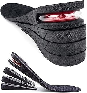 Dress Cici Height Increase Insole Shoe Inserts for Men and Women 4-Layers up to 7.5cm fit shoes 22.5cm to 27cm, Black, One Size