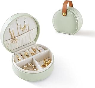 YelaJoy YelaJoy Small Travel Jewelry Case, Portable Jewelry Organizer Box for Necklace Rings Earrings, Travel Essentials Jewelry Storage for Women Girls (Green)