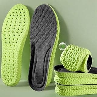 2 Pairs U-Shaped Heel Cup Sport Insoles Soft High Elasticity Shoe Pads Breathable Foot Cushion Arch Support Shoes Insole, Green, 43-44