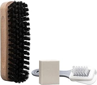 Bama Shoe Cleaning Brush Set 3 Pieces Consisting of Dirt Brush, Suede Brush and Suede Cleaning Rubber – Effective Cleaning of All Suede Leather Types