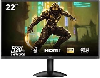 AOC 22B30HM2 21.5" FHD Gaming Monitor | 1920 x 1080 VA Panel | 120Hz Refresh Rate | Free Sync | VESA Mount | Flicker-Free l 1ms (MPRT) Response Time