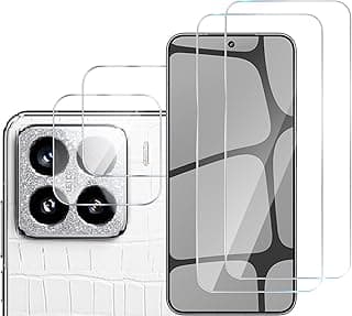 [2+2 Pack] Compatible with Xiaomi 15 for Tempered Glass Screen Protector & Camera Lens Protector,HD Full Screen Tempered Glass Film[Anti-Shatter]