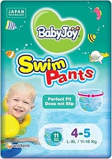 BabyJoy Swim Pants Diaper, Size 4-5, Large - XL, 11-18 Kg, Saving Pack, 11 Swim Pants