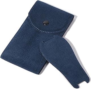 Thickened Double Fleece Watch Pouch with Flap Snap,Portable Travel Watches Case,Anti Scratch Soft Lined Watch Storage Bag for Wristwatches,Gift,Organizer(Blue)