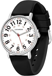 Bomieux Nurse Watch for Nurses Doctors Women Men,Waterproof Analog Watches with Luminous Dial and Japanese Quartz Movement,Easy to Read Military Time Watch with Second Hand, 12/24 Hours,Silicone Band