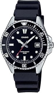 Casio Women Watch Standard Analog Unidirectional Rotating Bezel Black Dial Bio-based resin band MDV-10-1A1VDF