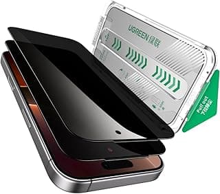 UGREEN 2 Pack for iPhone 17 Pro Max Screen Protector Privacy 6.9'' 100% Privacy Protection with Auto-Align Installation Tool Zero Dust 1:1 Full Coverage 9H Military Grade Tempered Glass