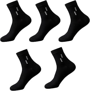 GoodTool Men's Mid-Crew Socks 5-Pack, Cotton Crew Socks, Athletic Socks for Training Running Gym