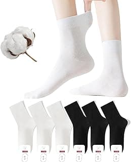 Lullaxx Women's Cotton Calf Socks Antibacterial Breathable Sweat Wicking Odor Resistant Casual Calf Socks