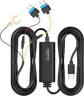 DDPAI Dash Cam Type-C Hardwire Kit, Compatible with N5 Dual, Z60 Pro, Z90 Series, Z60T, Z60, N3 Pro and Other ddapi Dash Cam Models, Enabling 24 Hours Parking Monitor, 12V/2A to 5V/3A, 3 Meters Long