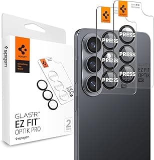 Spigen GLAStR EZ-Fit Optik PRO for Samsung Galaxy S26 Camera Lens Screen Protector - Black [2 PACK]