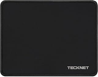 TECKNET Mouse Pad with Anti-fray Stitching, Waterproof Surface & Non-Slip Rubber Base with Stitched Edges Gaming Mouse Mat for Laptop,Compatible with Laser and Optical Mice - Black