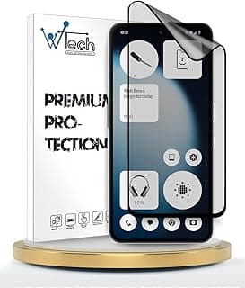 Screen Protector For Nothing Phone (3a) Lite 5G 2025 (WTech Premium Nano Ceramic Full Glue Full Cover Matte Flexible (MSCNMN) - Clear/Black)