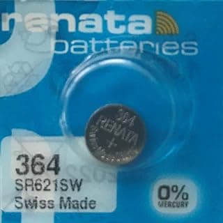 Best Price Square Renata 2 x Wrist Watch battery - Swiss Made - Batteries Cells Silver Oxide 0% Mercury Free Button Cell 1.55v Long Life Batteries (364 (SR621SW))