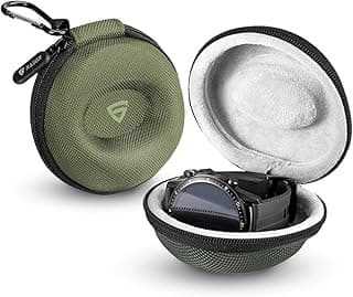 RAEGR RAEGR Travel Watch Case & Organizer | Single Storage Box with Zipper | Portable Travel Friendly Case and Watch Storage Holder | Fits Wristwatches & Smart Watches up to 50mm - Olive Green