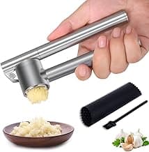 Generic Garlic Press Mincer - 304 Stainless Steel Garlic Crusher, Detachable, Heavy-duty, Rust Proof Garlic Mincer Design for Extracts More Garlic Paste Per Clove