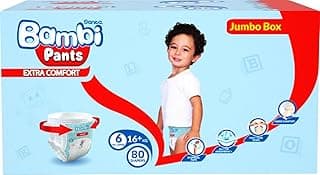 Sanita Bambi Pants, Size 6, Xxl, Jumbo Box, 80 Diapers