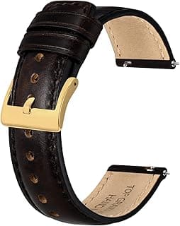 BISONSTRAP Leather Watch Strap for Men and Women, Oil Pull-Up Leather, Quick Release Replacement Bands, Band Width 18mm 20mm 22mm