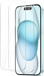 Compatible with iPhone 15 Plus Screen Protector 6.7-Inch 9H Tempered Glass Film Case-Friendly HD Clear Protection Easy to Install Ultra Anti Fingerprint 2-Pack