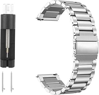 Trendecor Stainless Steel Watch Strap, 20mm Quick Release Replacement Watch Bands for Men and Women Stainless Steel Watch Strap Smartwatch