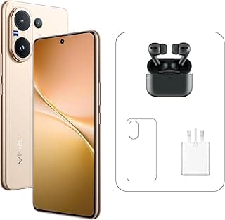 Vivo V60 5G - Desert Gold 12 + 256GB | 50MP ZEISS Camera | 3D curved 120Hz AMOLED Display | 6500mAh | IP69, 4Y Battery | TWS Pro | 455 Days Screen Replace,24 Months Warranty