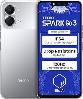 Tecno spark go3 4+4GB RAM 64GB 5000mAH 4G Titanium Gray