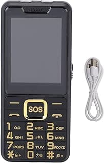 Seniors Cell Phone, 2.6in Screen Large Buttons Basic Simple Mobile Phone with Dual SIM Slots, SOS, Flashlight, Calculator, FM Radio, for Seniors, Elderly, Parents (Black)