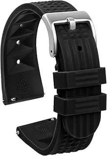 watchdives watchdives Gummi-Waffel-Uhrenarmband, Weiches Gummi-Uhrenarmband, Wasserdichte Ersatz-Taucher-Uhrenarmbnder mit Zwei Befestigungsschlaufen fr Mnner und Frauen