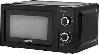 Geepas Microwave Oven With Easy Reheat Defrost Digital Display 20 L 1100 W GMO1899-20LS-BL Black