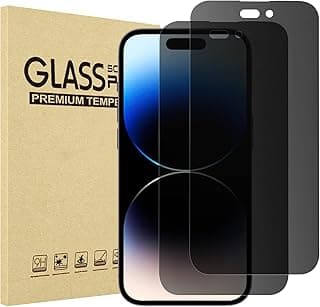 (2 Pack) ProCase Privacy Full Coverage Screen Protector for iPhone 14 Pro 2022, 9H Anti Spy Dark Tempered Glass Screen Film Guard for iPhone 14 Pro 6.1 Inch 2022, Case Friendly
