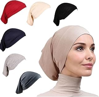 TanQiang 6 Pieces Women Under Scarf Hat Cap Bonnet Hijab Islamic Neck Cover Muslim Under Scarf Hijab Cap