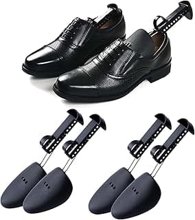 KASTWAVE Adjustable Shoe Tree Stretcher, 2 Pairs Practical Plastic Adjustable Length Men Shoe Tree Stretcher, Boot Holder, Shoe Shape Keeper for All Heels and Sneakers Sports Shoes