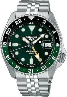 Seiko SSK035K1 5 Sports Automatic GMT Watch, silver