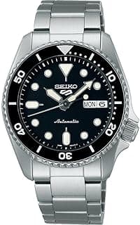 Seiko 5 Sports SKX â€ ̃Midiâ€TM 38mm Black | Stainless Steel Bracelet SRPK29K1, Black/Grey, bracelet, Grey, bracelet