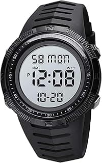 halamodo Men's Digital Sports Watch Waterproof Military Stopwatch Countdown Auto Date Alarm
