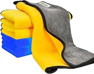 Wholistic Car Drying Towels 4 Pack, Ultra Thick Plush Microfiber Cleaning Towels Super Absorbent Quick Drying Cloth– Washable & Reusable for Home, Car Wash, Windows, Kitchen 30 x 40 cm (Mix Colours)